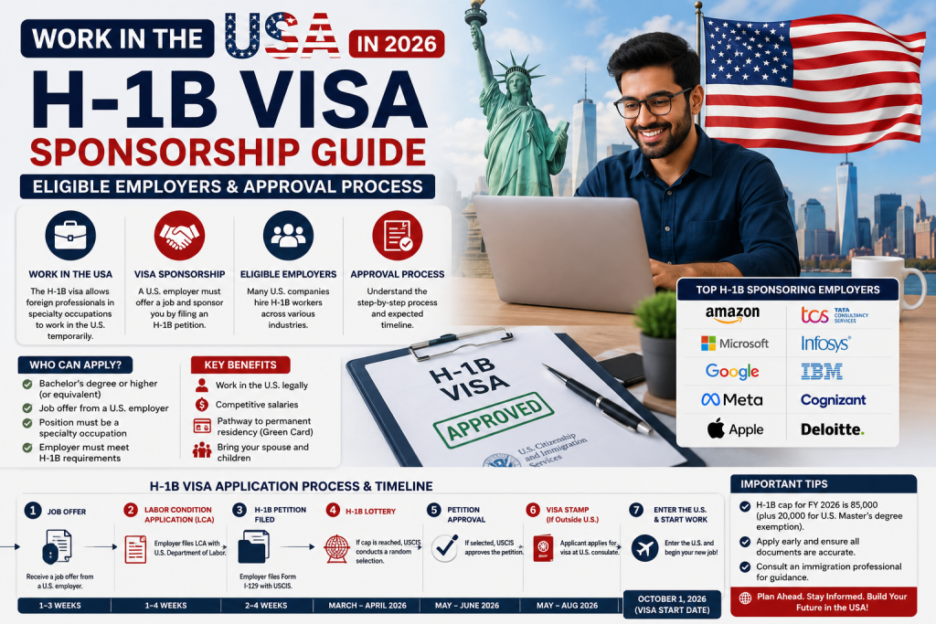 WORK IN THE USA IN 2026: H-1B VISA SPONSORSHIP, ELIGIBLE EMPLOYERS & APPROVAL PROCESS